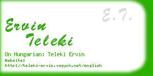 ervin teleki business card